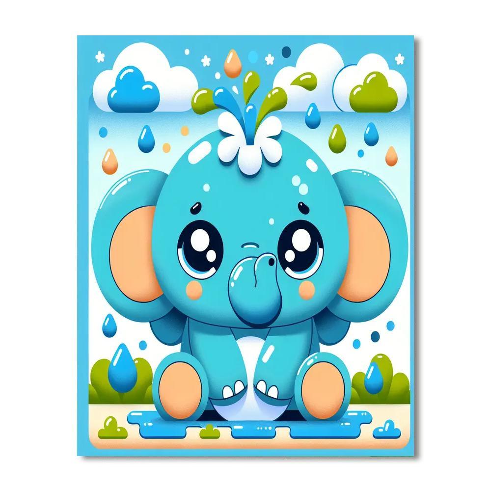 Jolly Elephant Paint By Numbers Art