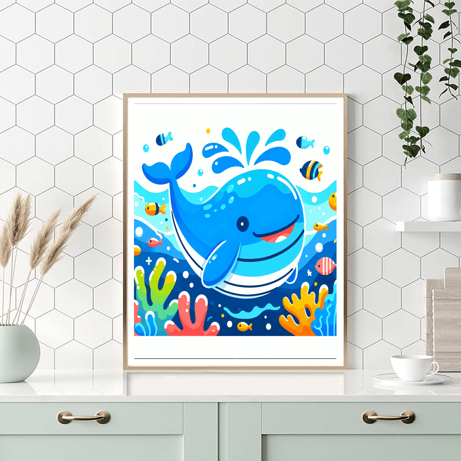 Gigantic Whale Number Painting