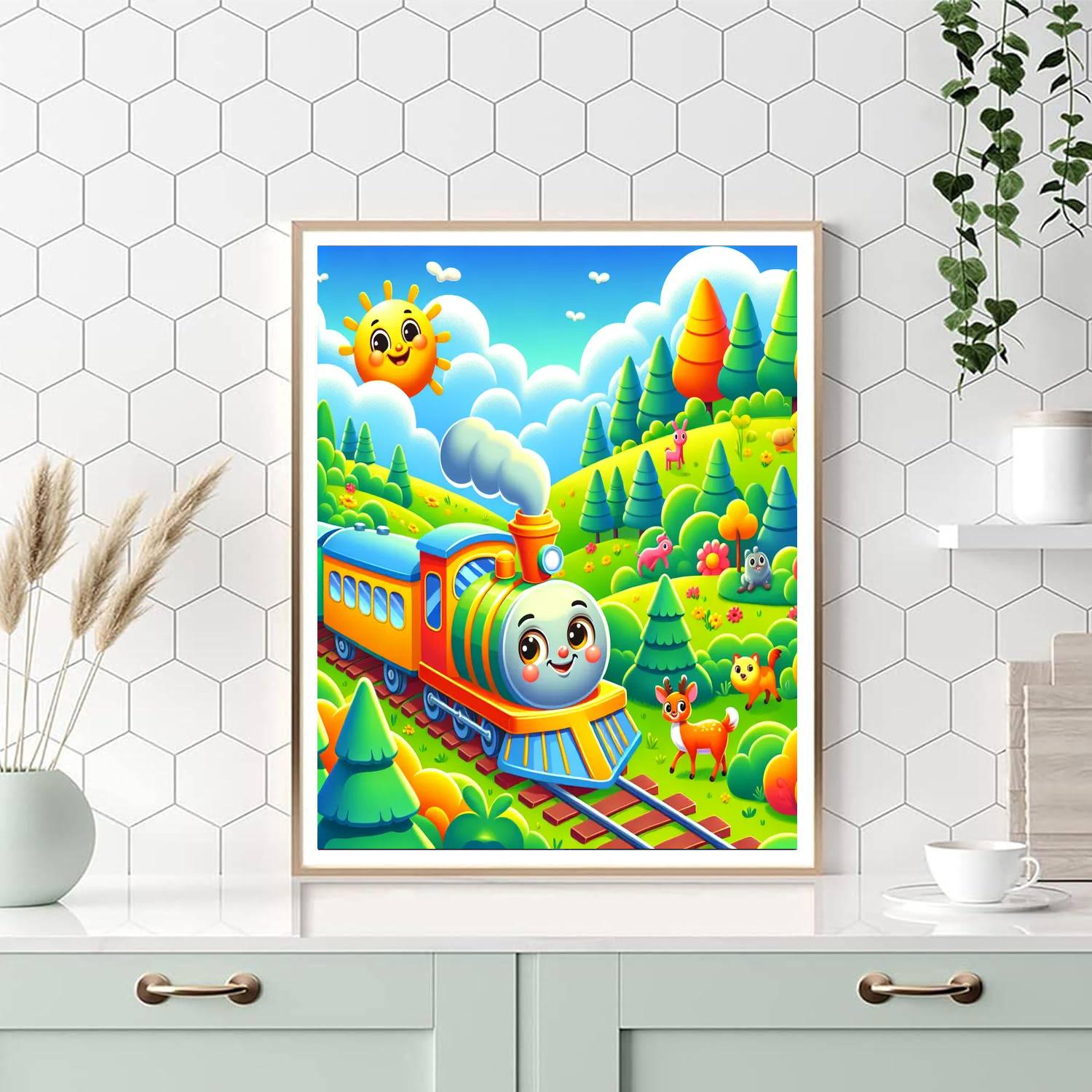 Silly Train Paint By Number