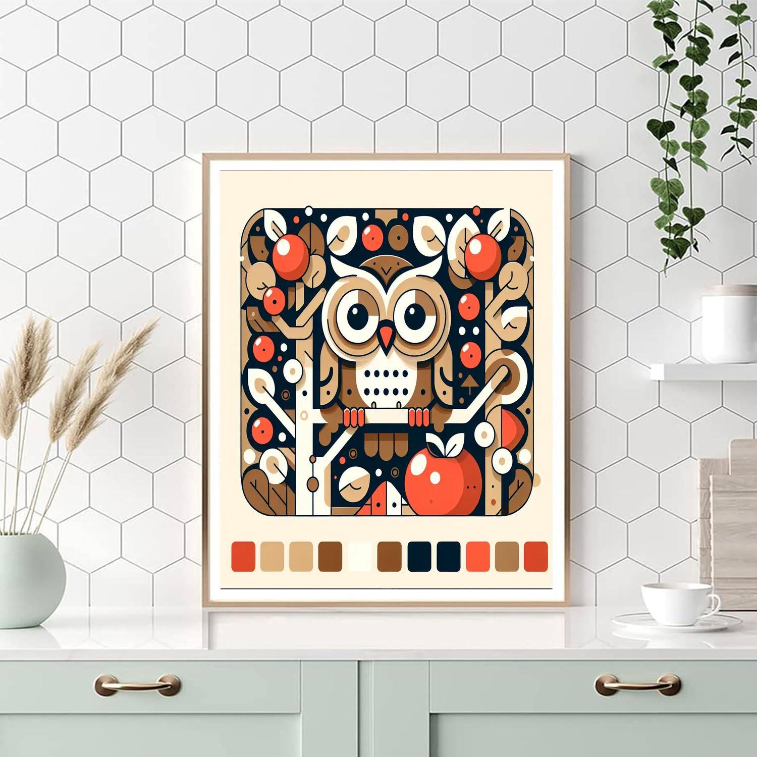 Orchard Owls Paint By Numbers Art