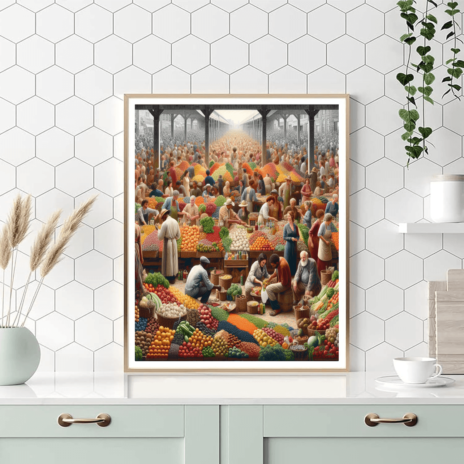 Vibrant Market Scene DIY Paint By Numbers