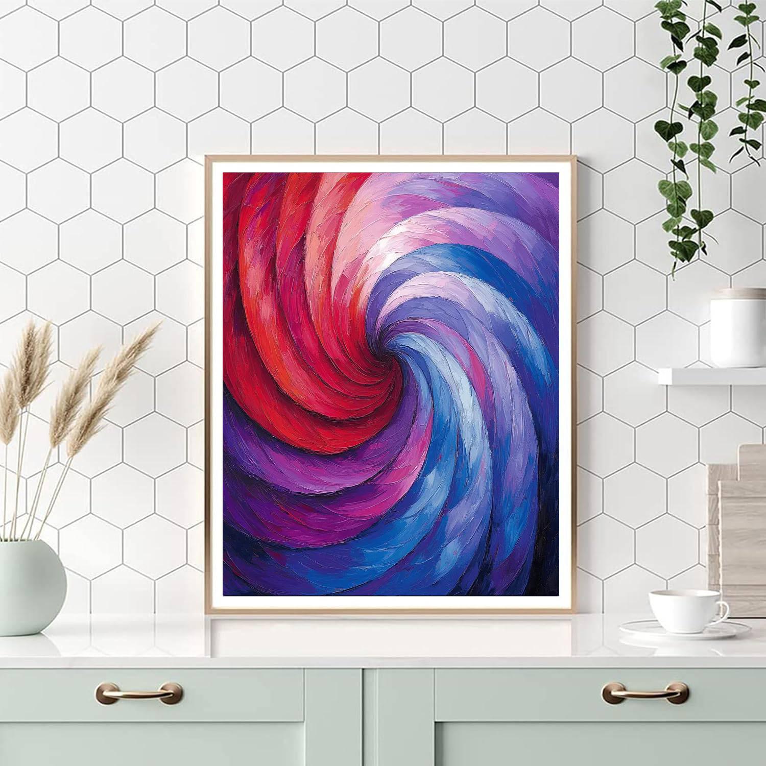 Georges Seurat Inspired Spectrum Swirl  Paint By Numbers Art