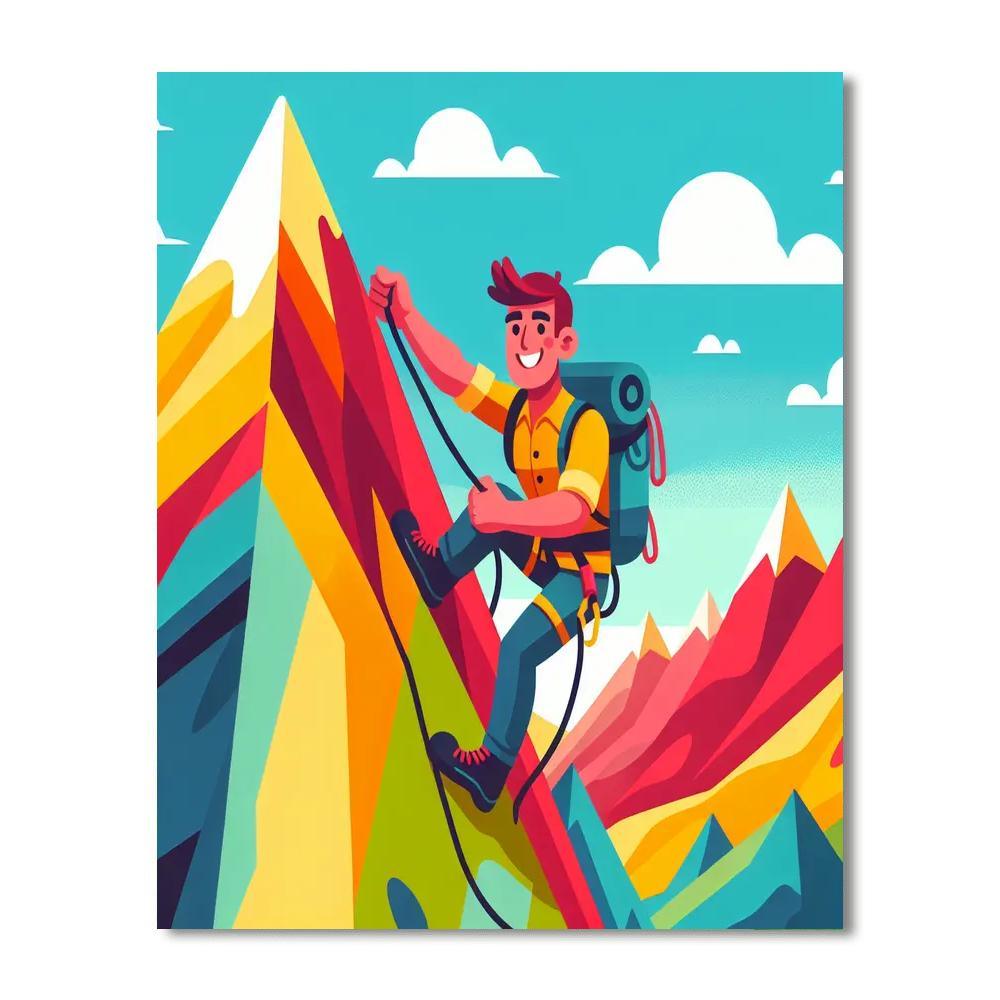 Brave Mountain Climber Number Painting