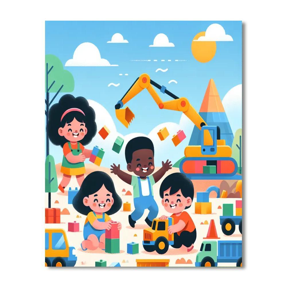 Colorful Construction Site Paint By Color