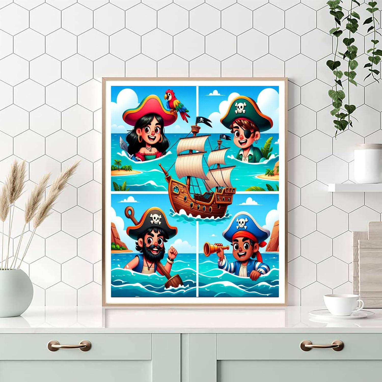 Jolly Pirate Treasure Paint By Numbers Kits