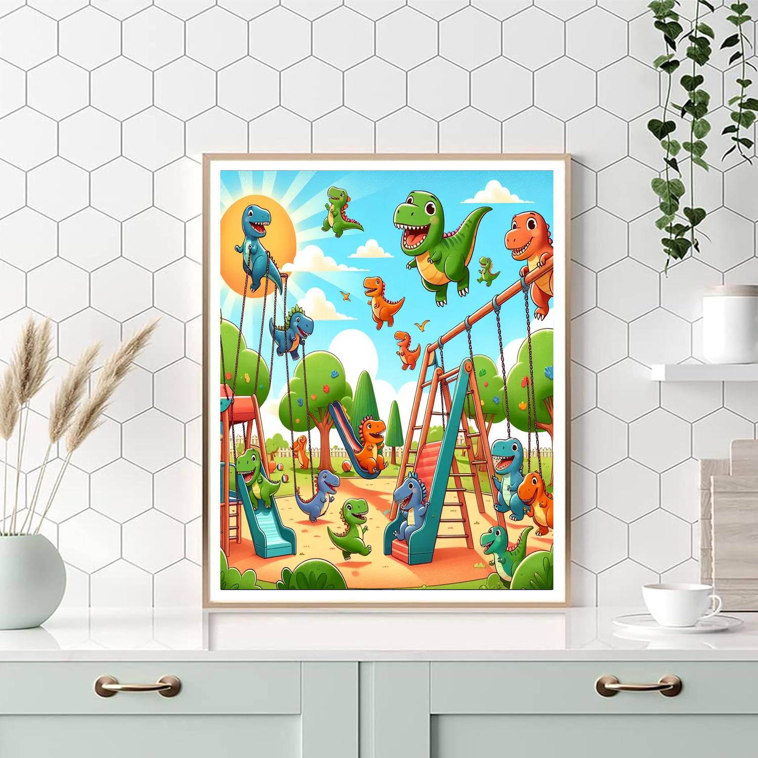 Dinosaur Playground Adventure Numbered Painting Kits