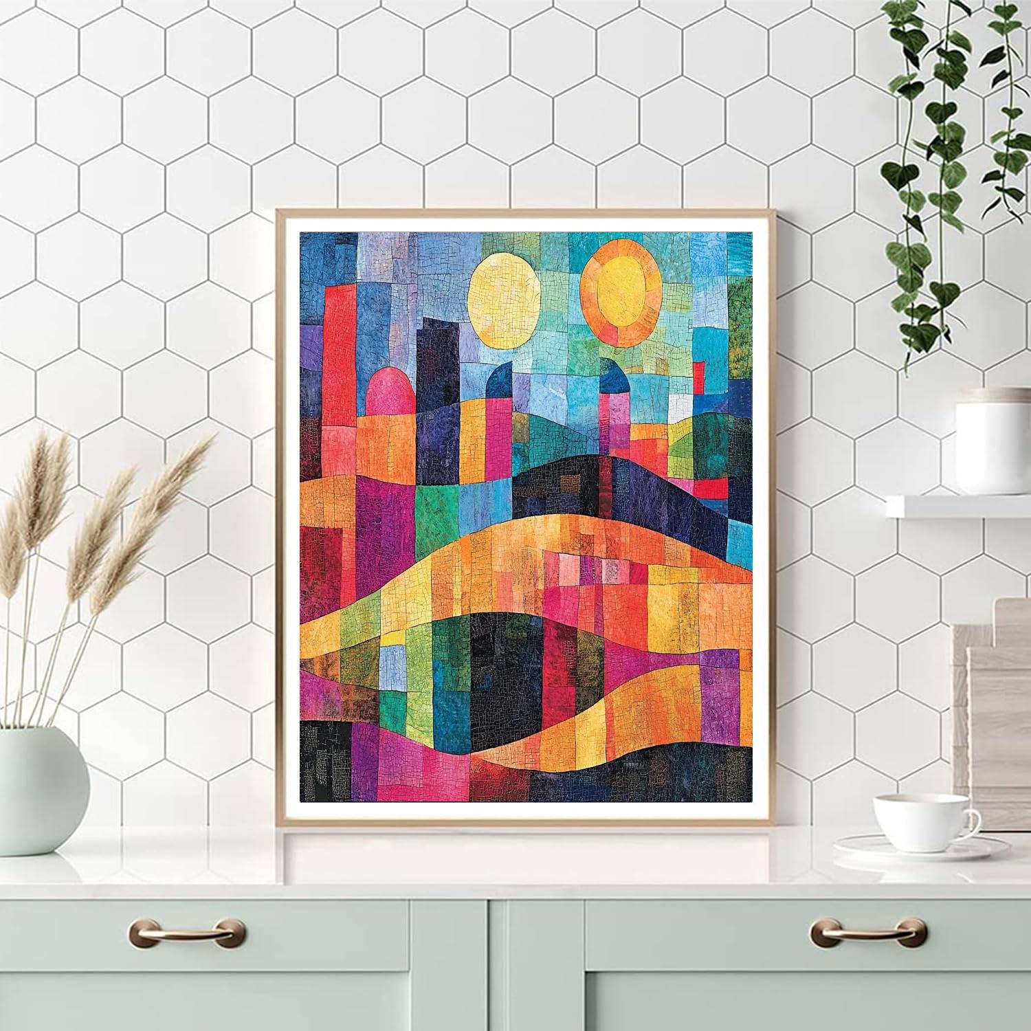 Paul Klee Inspired Imaginative Dimensions  Number Painting