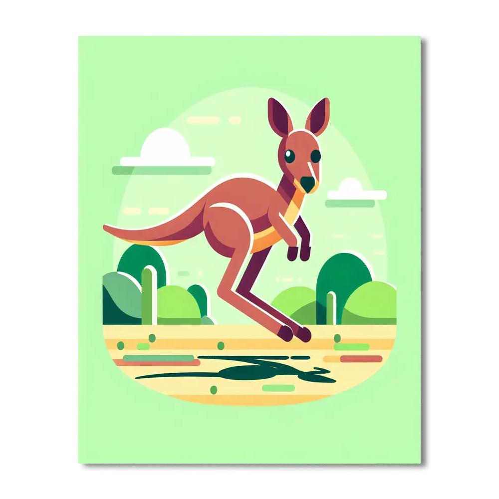 Bouncing Kangaroo Kapers Paint By Numbers Art