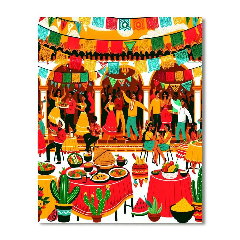 Colorful Summer Fiesta DIY Paint By Numbers