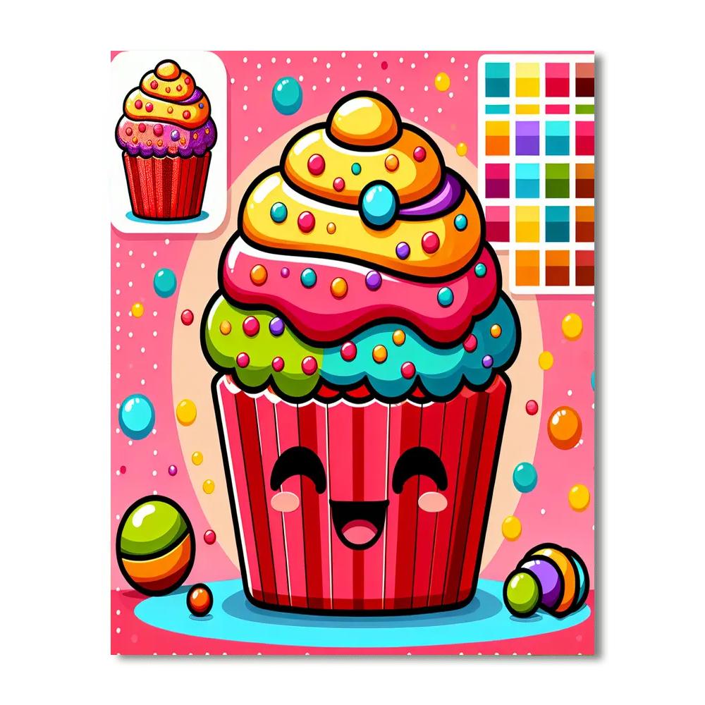 Cheery Cupcake Paint By Numbers