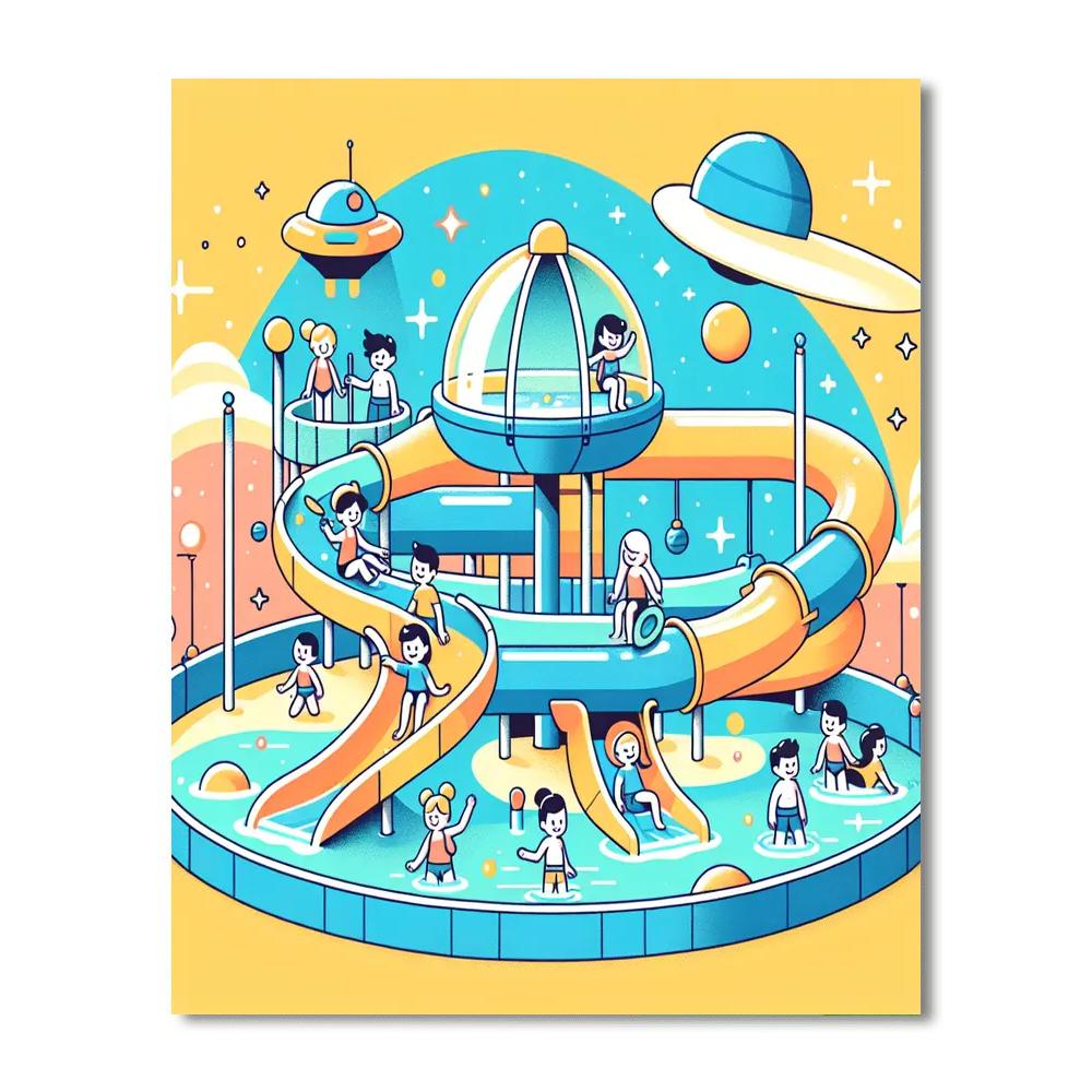 Space Station Splashdown Number Painting