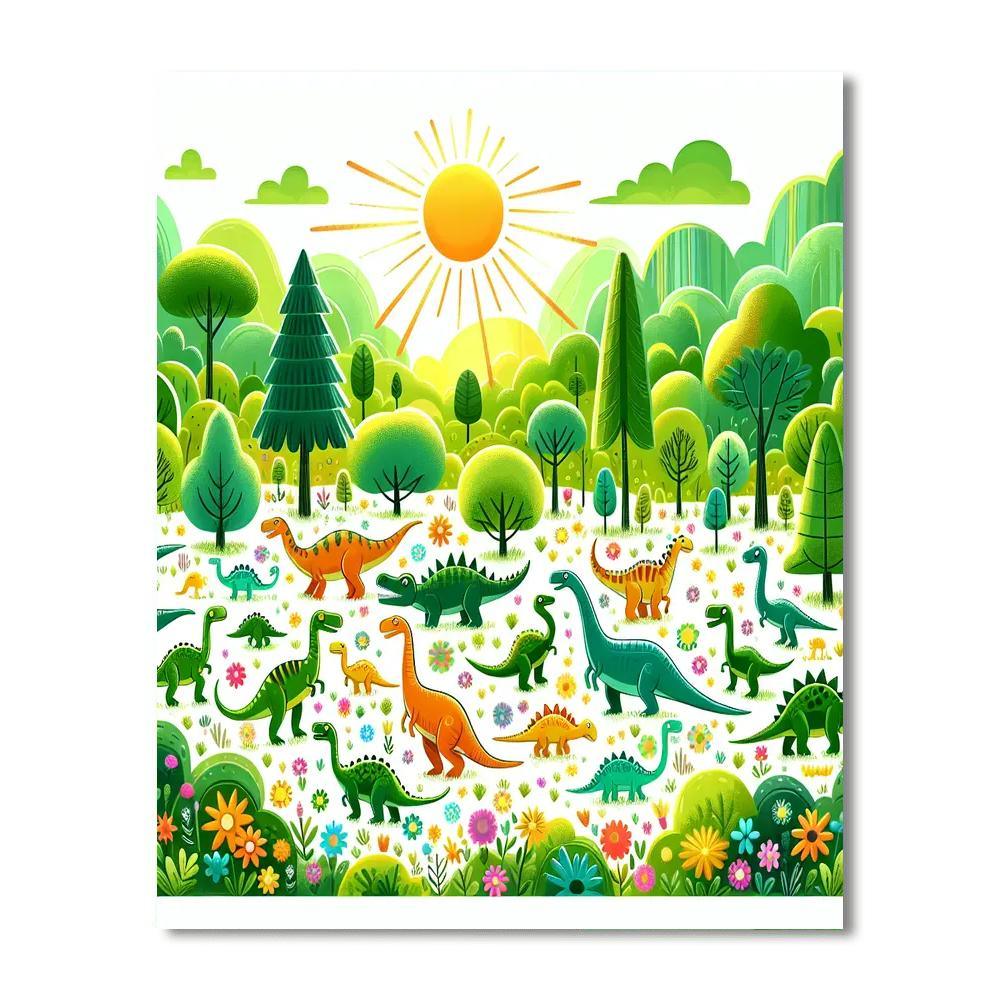 Joyful Dinosaurs Adventure Painting Number Kit