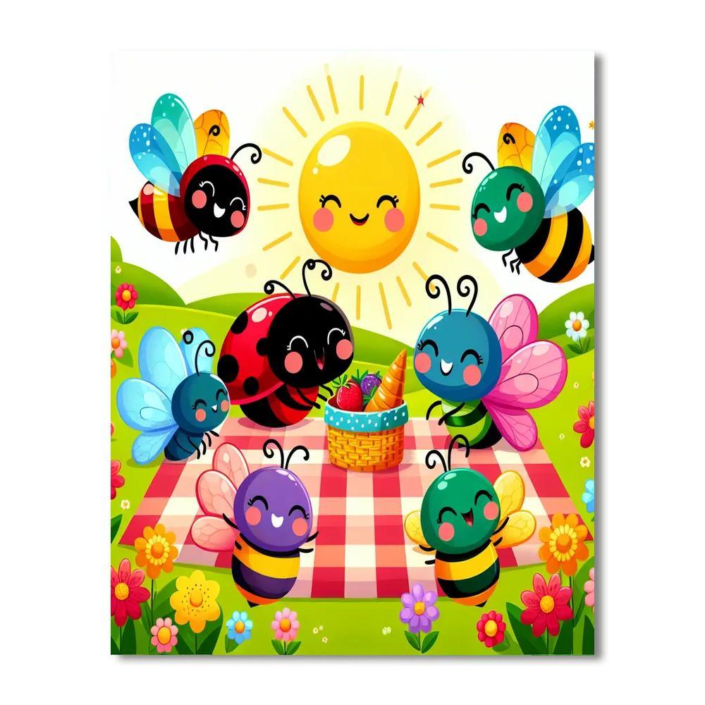 Friendly Garden Party Numbered Painting Kits