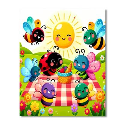Friendly Garden Party Numbered Painting Kits
