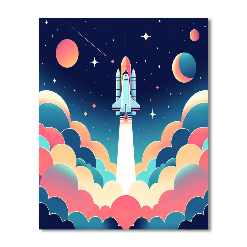 Space Shuttle Launch DIY Paint By Numbers