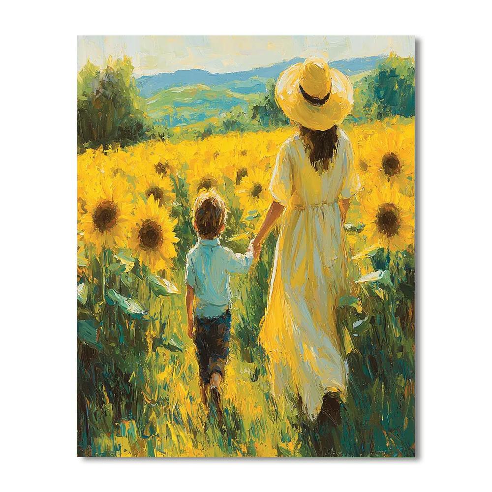 Sunflower Stroll Painting Number Kit