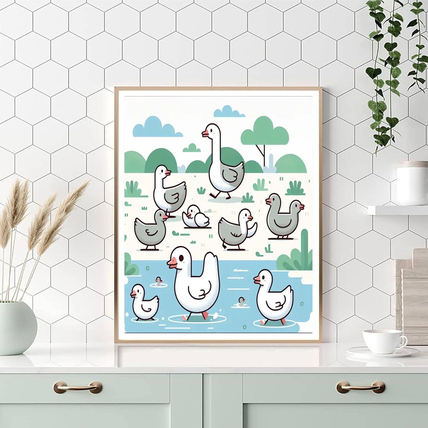 Giggling Goose Gang Number Painting