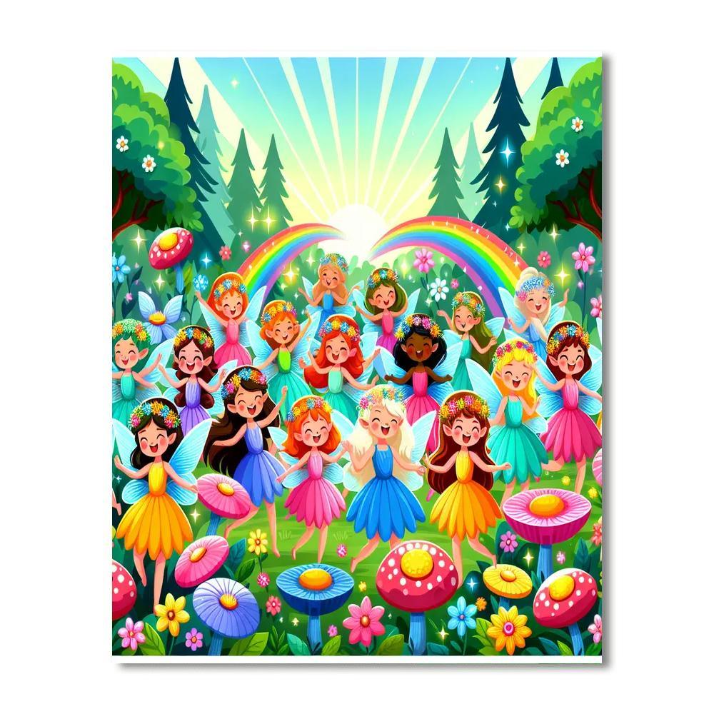 Funky Fairy Forest Paint By Numbers Art