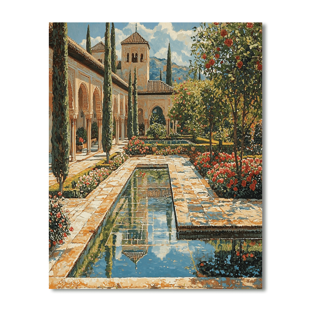 The Alhambra Gardens - Granada Paint By Numbers