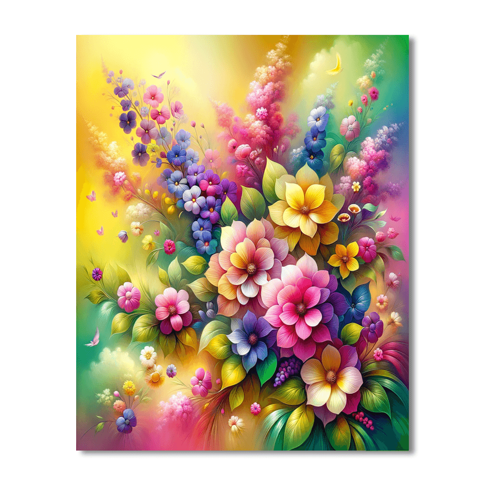 Radiant Flower Burst DIY Paint By Numbers