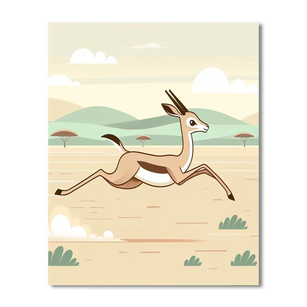Graceful Gazelle Gallop Number Painting