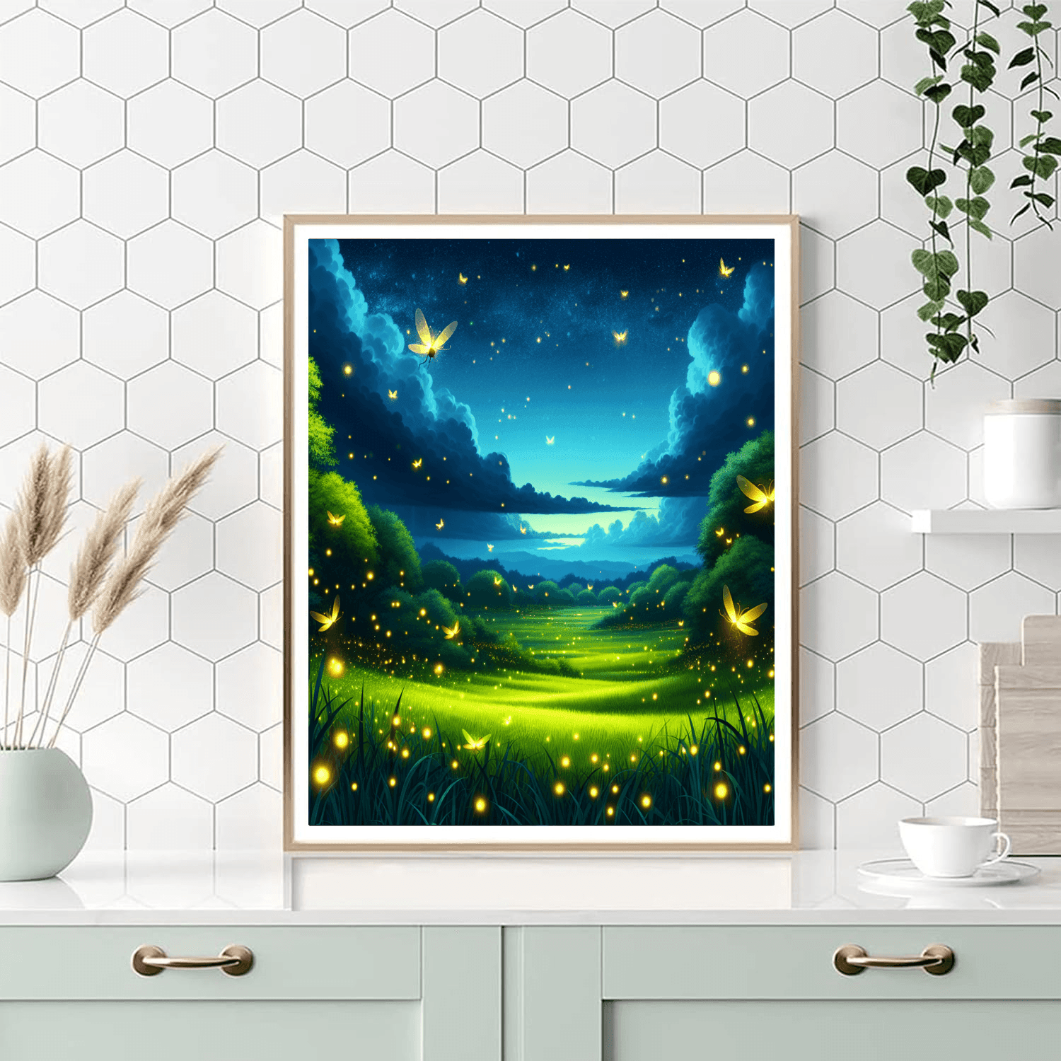 Dancing Fireflies In The Meadow Number Painting