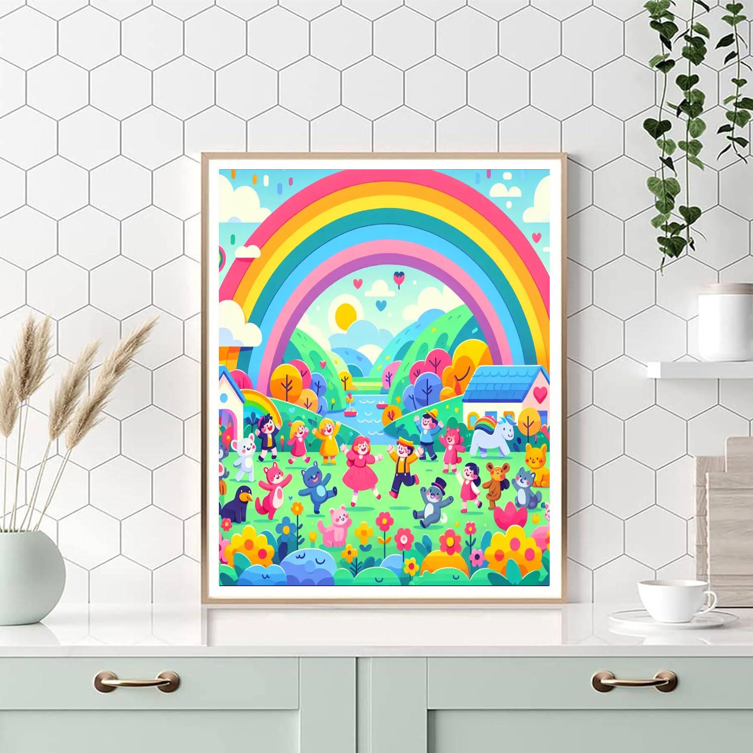 Bright Rainbow Parade Numbered Painting Kits