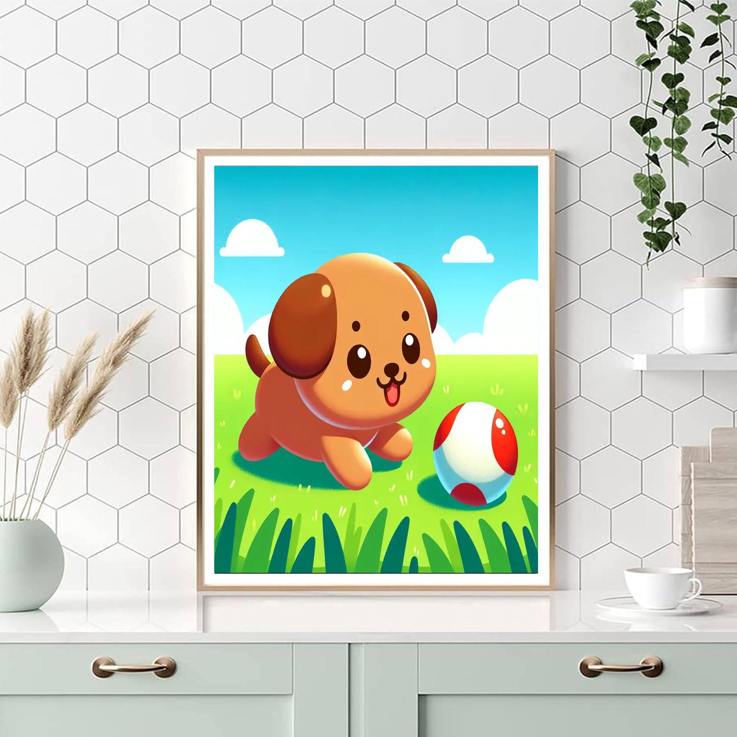 Puppy's Playful Adventure DIY Paint By Numbers