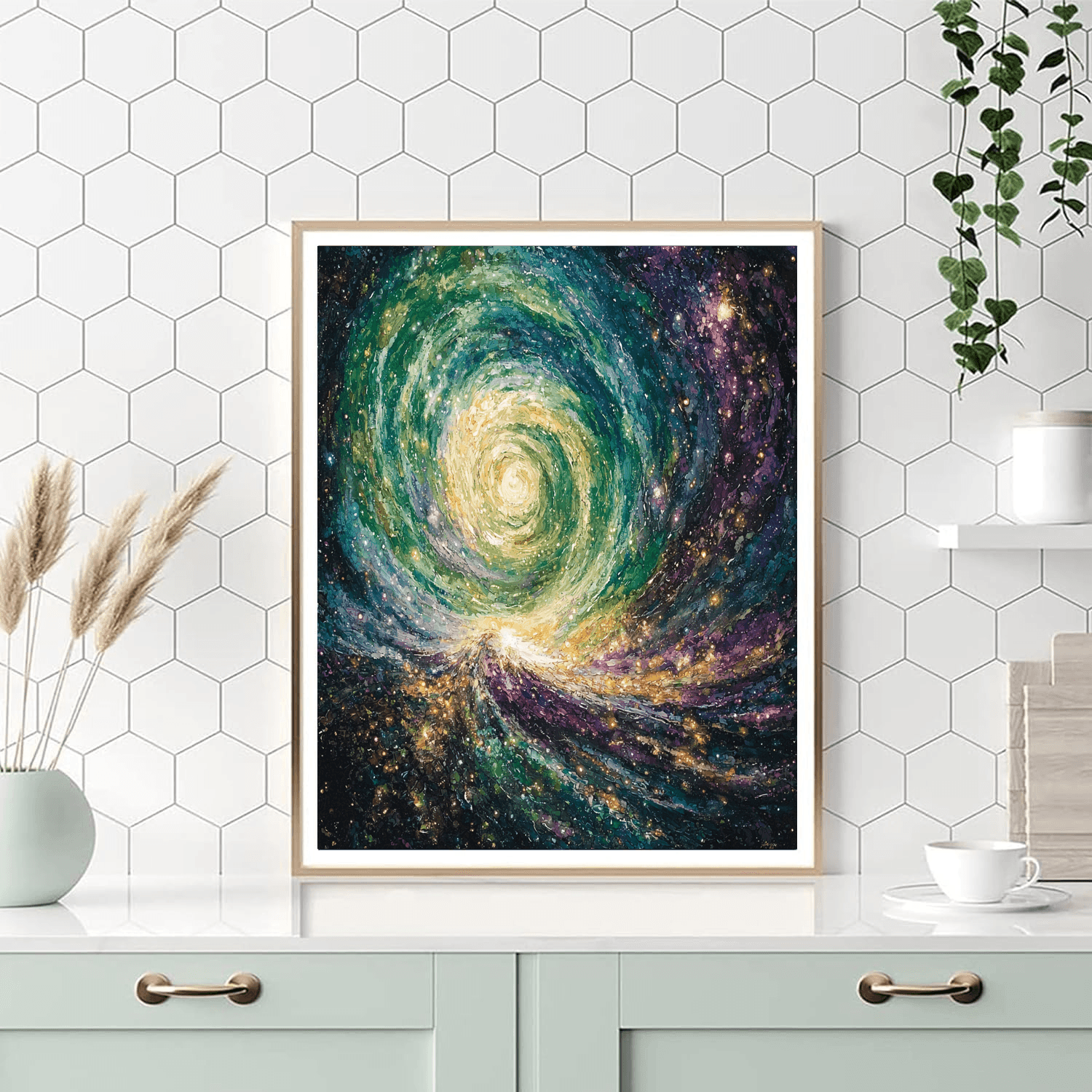 Anselm Kiefer Inspired Cosmic Aurora  Paint By Color