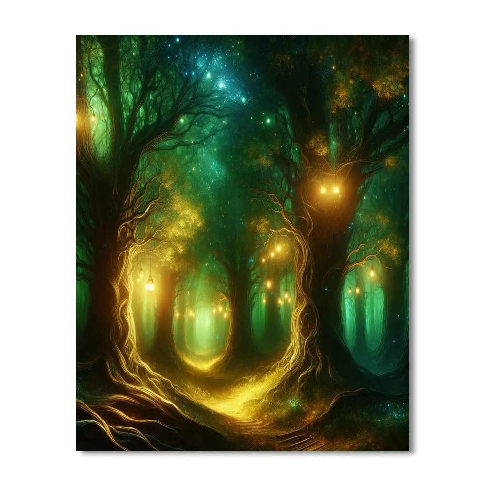 Mystic Forest Lanterns Paint By Numbers Art