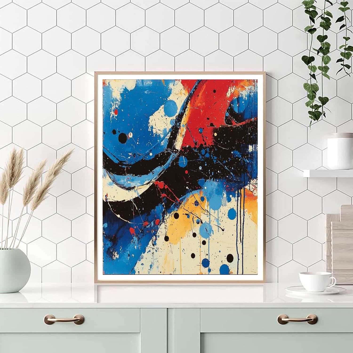 Jackson Pollock Inspired Midnight Reverberation  Paint By Color
