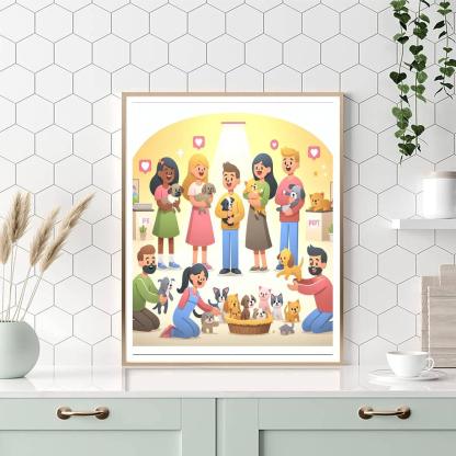 Cuddly Pet Rescue Numbered Painting Kits