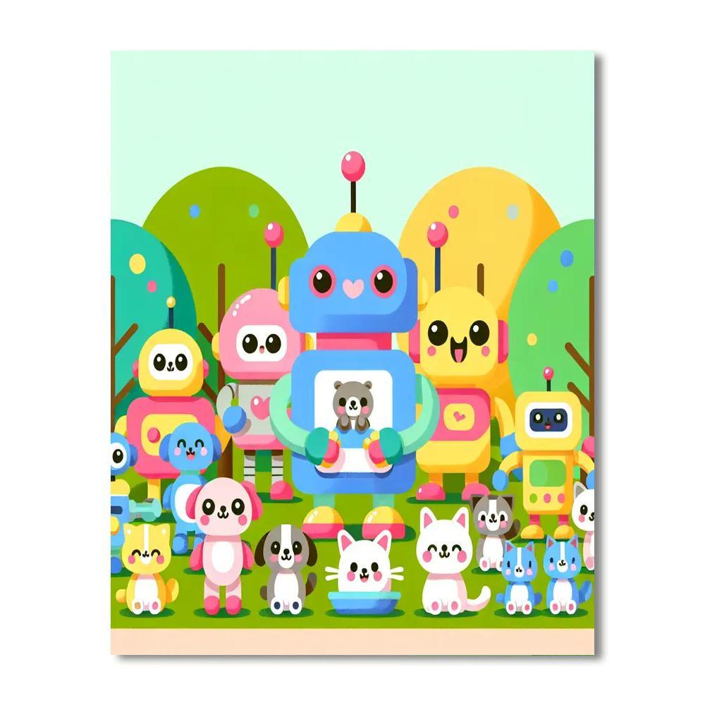 Caring Robot Rescue Paint By Numbers Art