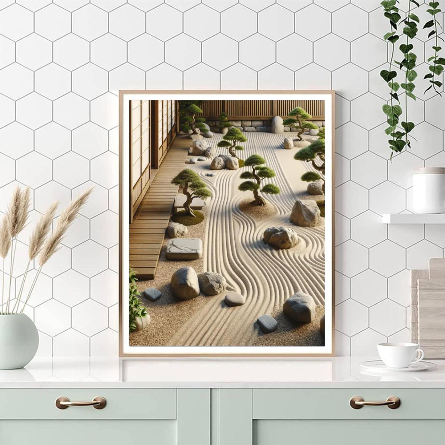 Serenity Of A Zen Garden Numbered Painting Kits