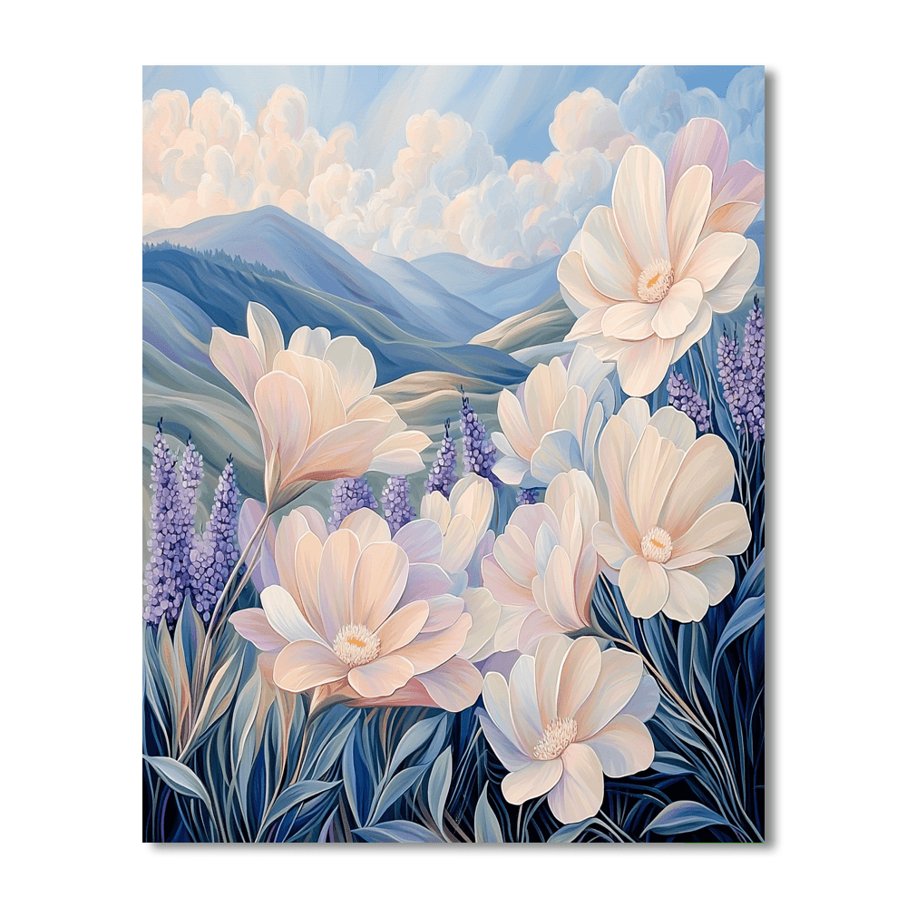 Georgia O'Keeffe Inspired Dreamy Flower Fields  Paint By Numbers Art