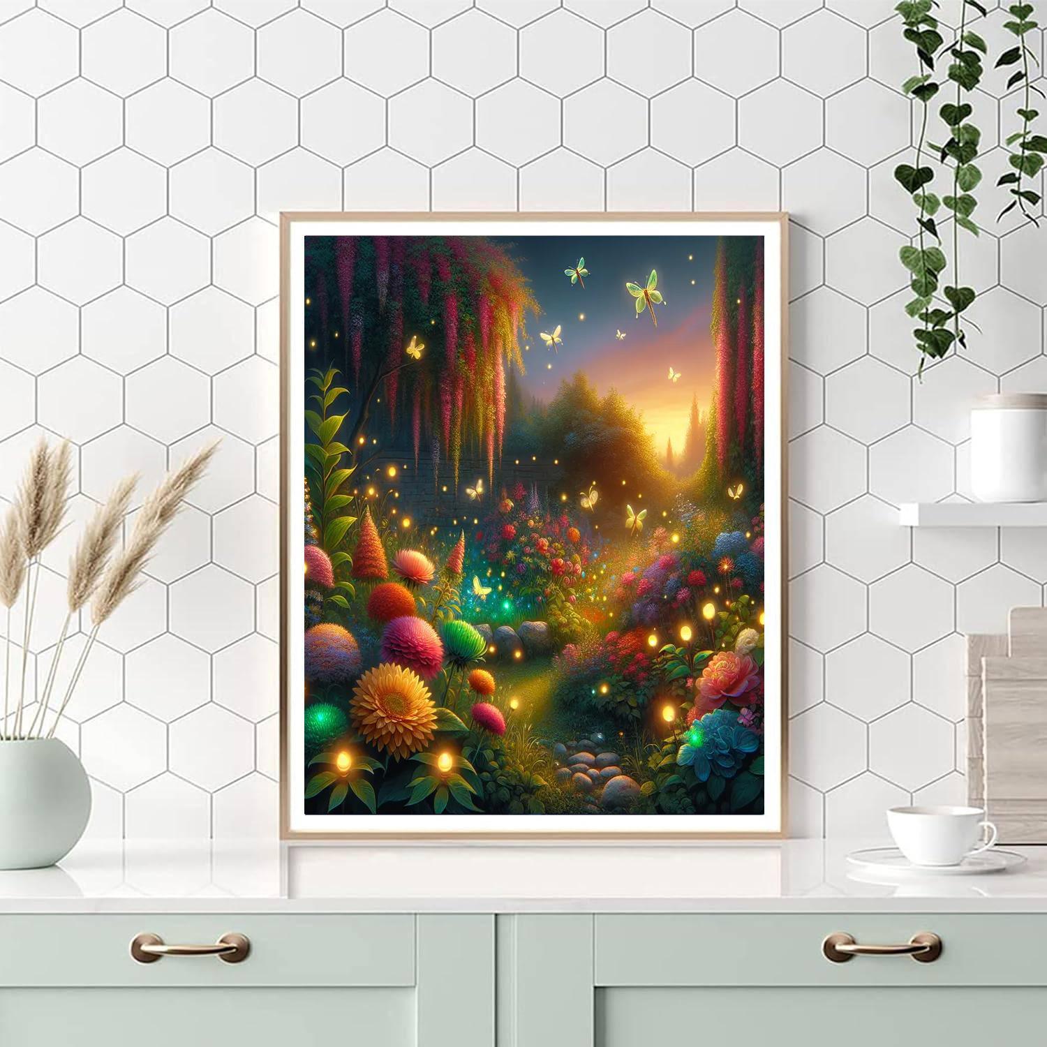 Dancing Fireflies In The Garden DIY Paint By Numbers