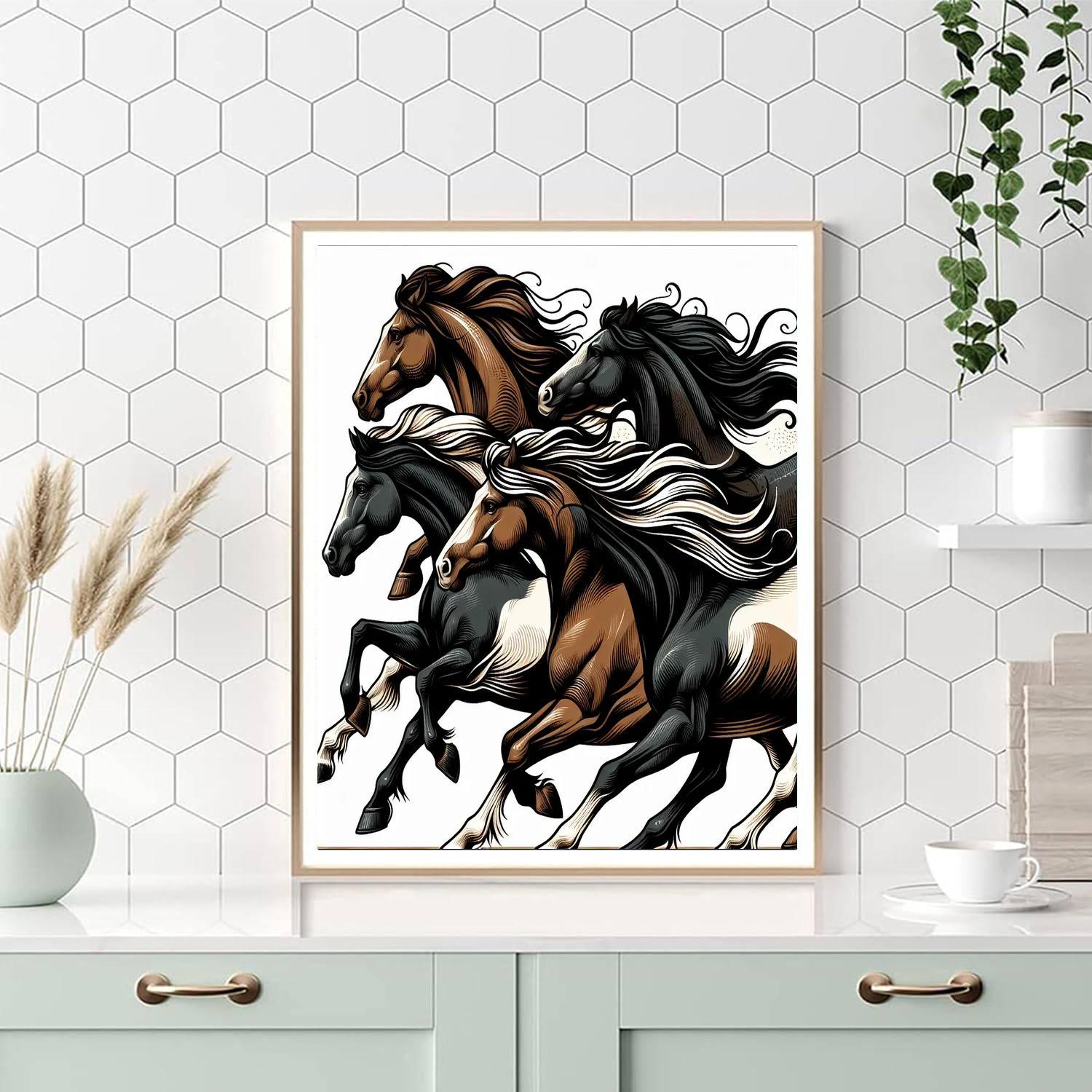 Majestic Horse Gallop Numbered Painting Kits