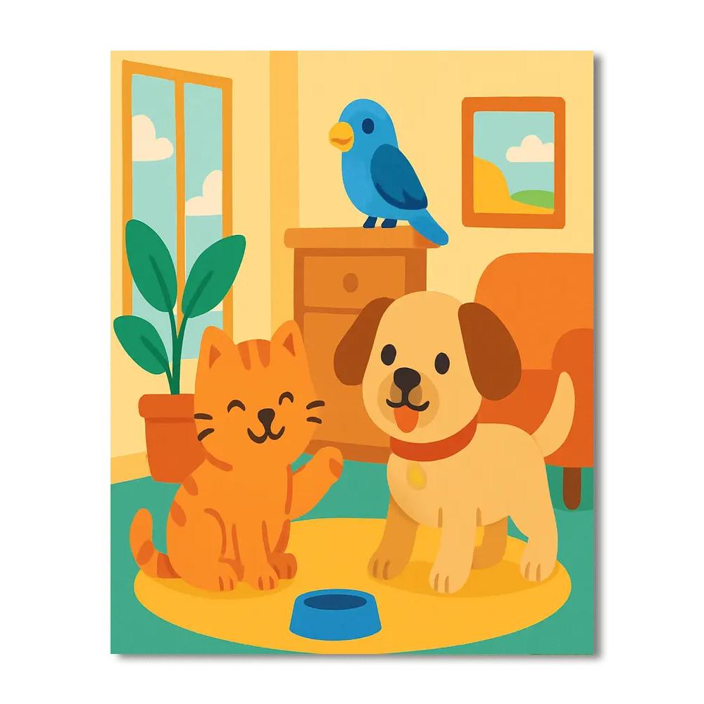 Friendly Pet Pals Paint By Color