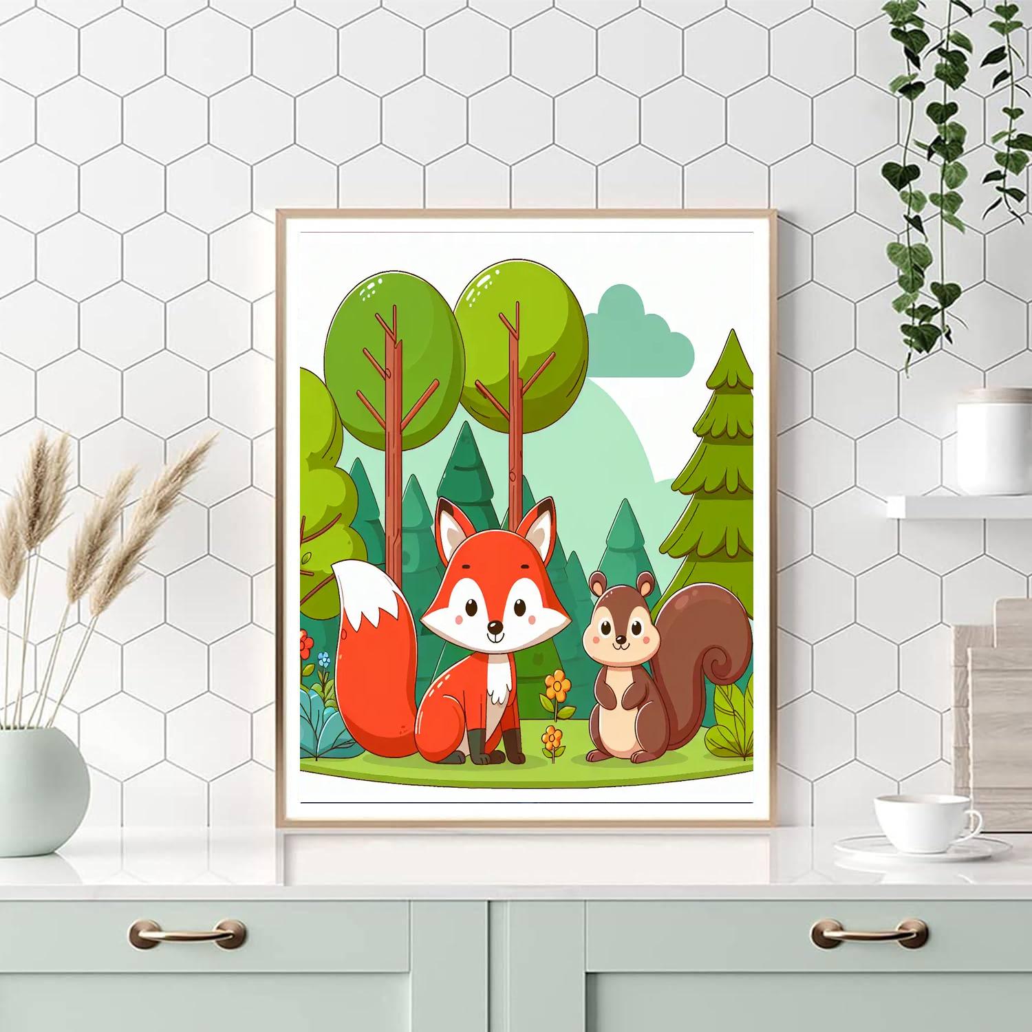 Colorful Forest Friends Number Painting