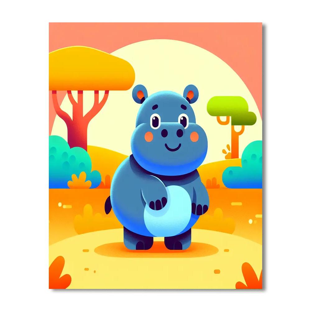 Happy Hippo Safari Paint By Number