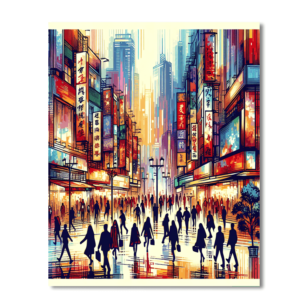 Energetic Urban Life Painting By Numbers Kit