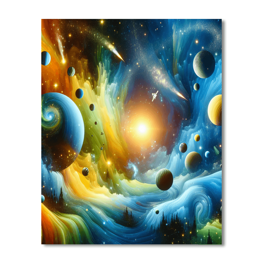 Fun Space Exploration Paint By Numbers Art