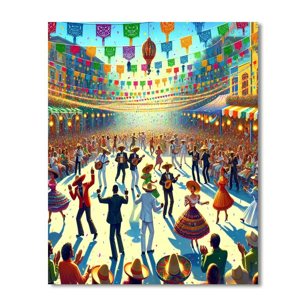 Colorful Fiesta Festival Numbered Painting Kits