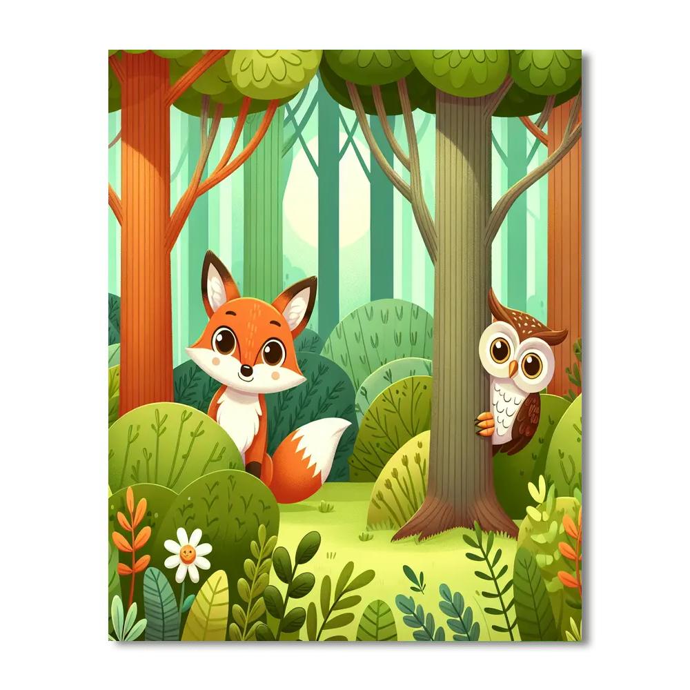 Hidden Forest Friends Painting Number Kit