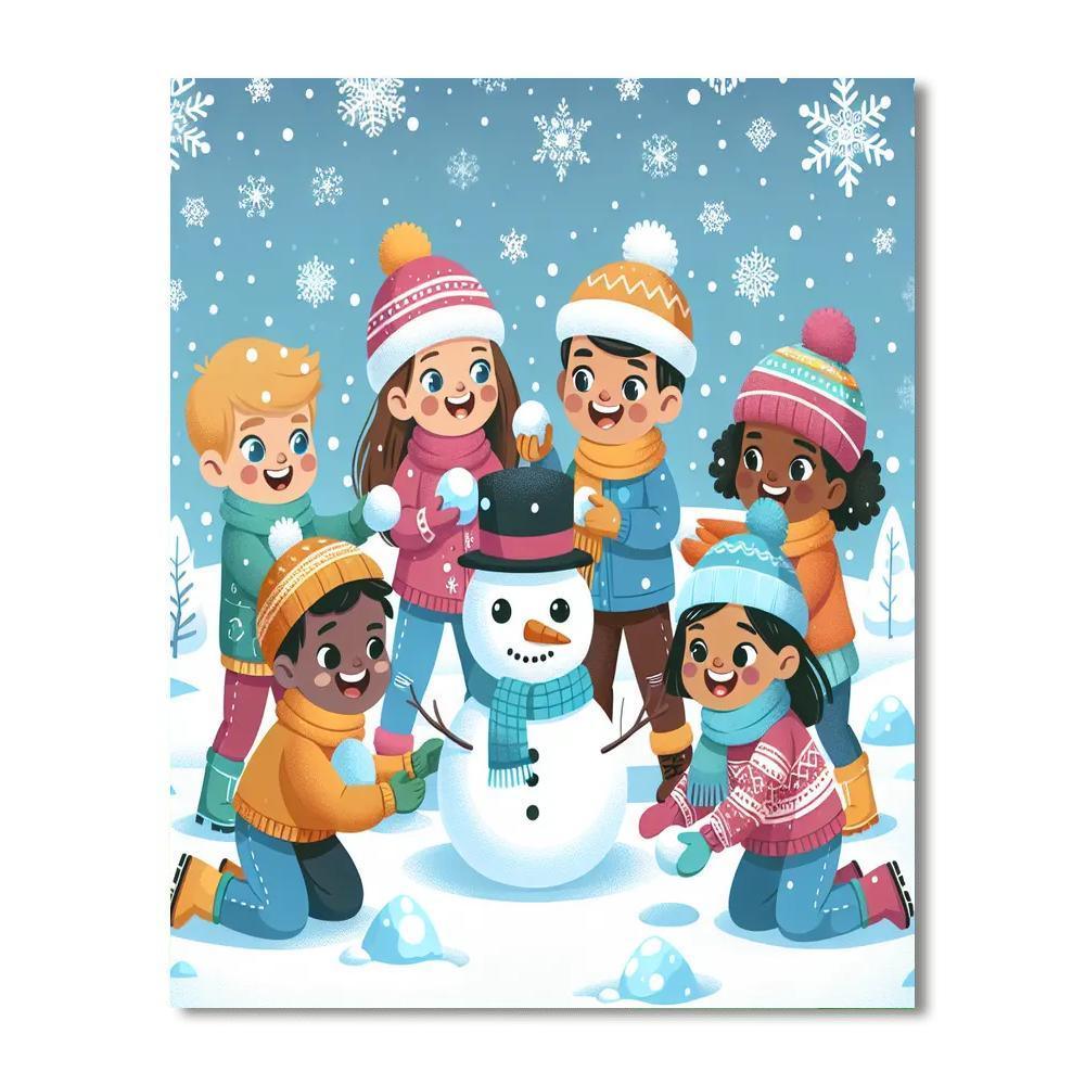 Cheerful Snowy Day Paint By Number
