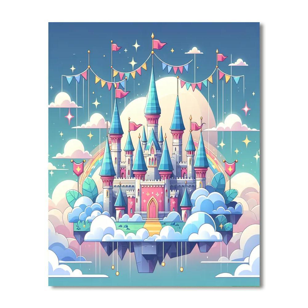 Mystical Castle In The Sky Number Painting