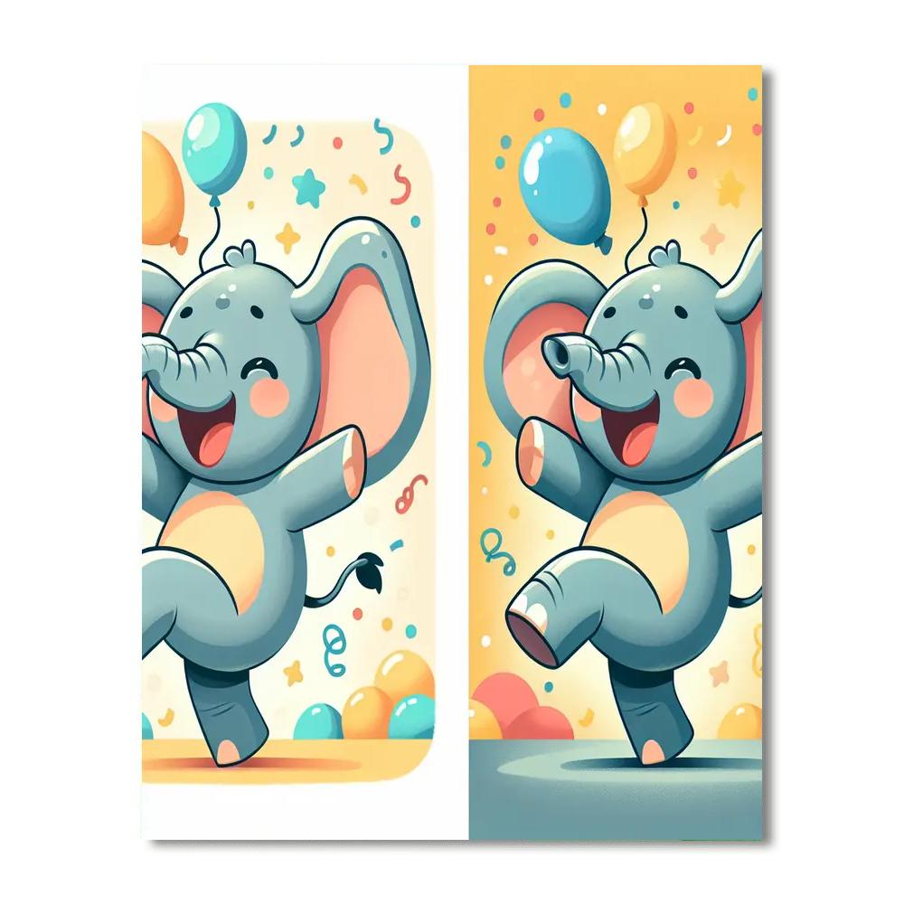 Dancing Elephant Painting Number Kit
