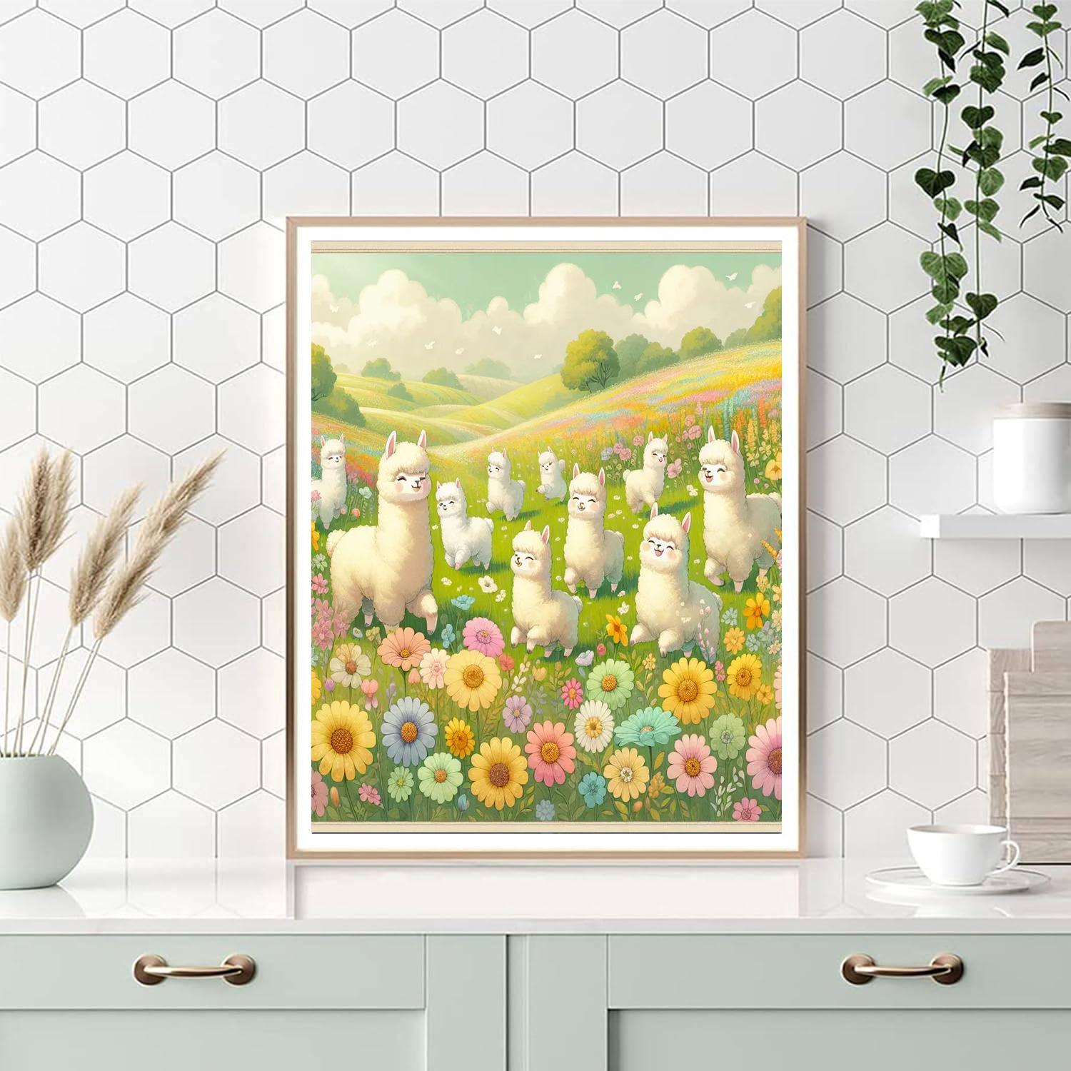 Charming Alpaca Meadow Paint By Numbers