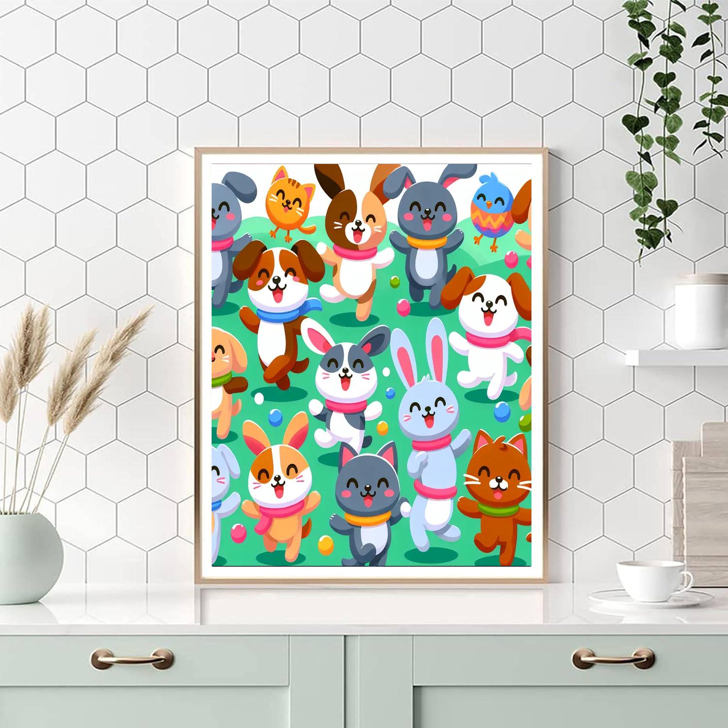 The Happy Pet Parade DIY Paint By Numbers