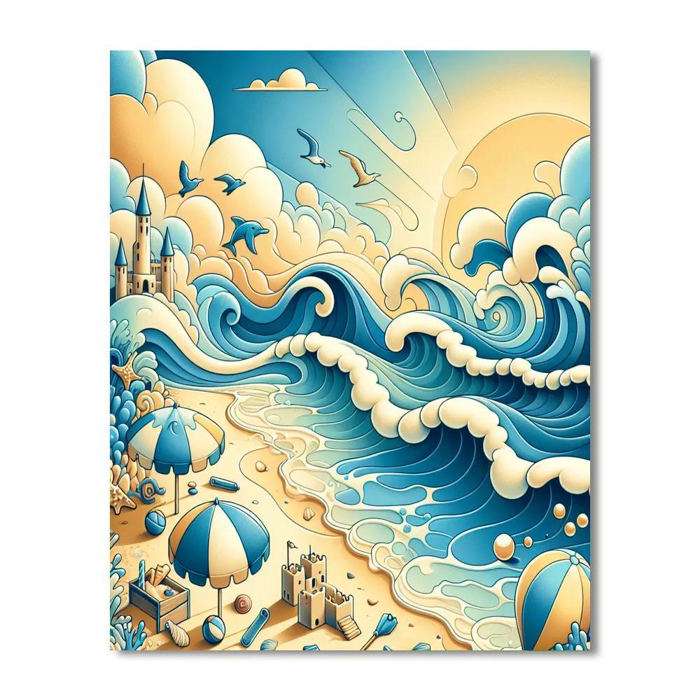 Whimsical Seaside Fun Paint By Color